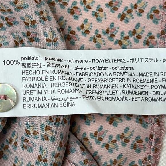 Zara Long Sleeve Pink and Black Floral Button Down Long Shirt dress size XL NWT - Picture 11 of 16